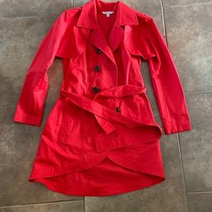 Cabi - Poppy Red 3-in-1 Convertible Belted Trench Coat Jacket